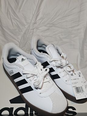 adidas White and Black VL Court 3.0 Sneakers